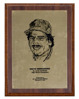 1992 Keith Hernandez Baseball Writers of America Award (Hernandez LOA)
